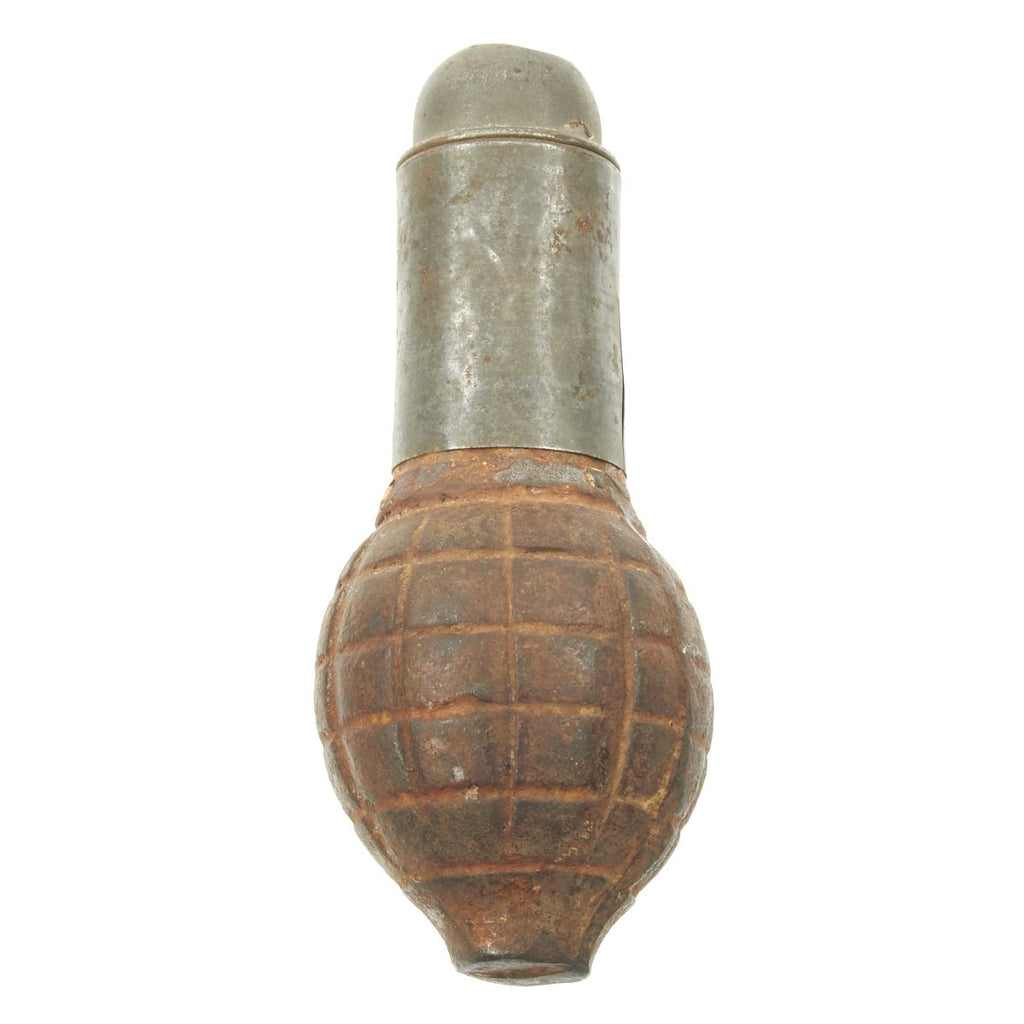 Original French WWI Foug M1916 Inert Lemon Grenade with Fuse Cover - Citron modèle 1916 Original Items