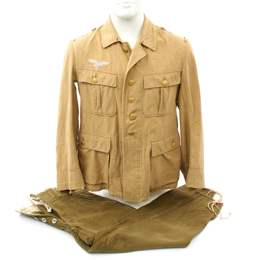 Original German WWII Afrika Korps Luftwaffe Officer Tropical Uniform Original Items