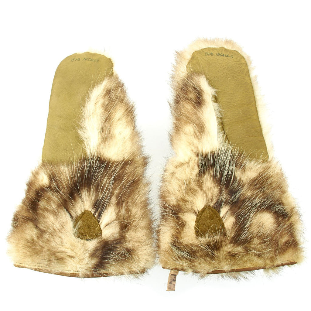 Original U.S. WWII USAAF Arctic Wolf Fur Mittens Original Items