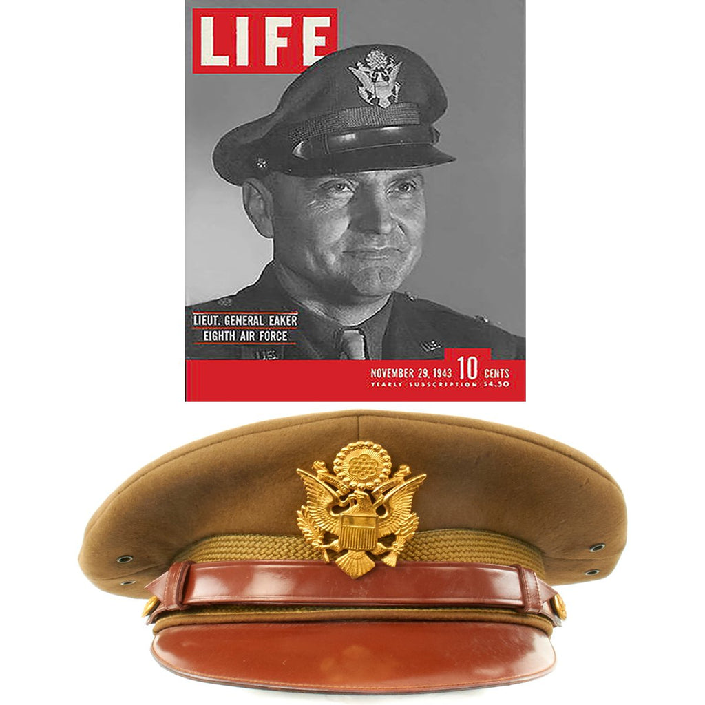 Original U.S. WWII USAAF General Ira Eaker Army Officer Visor Cap Original Items