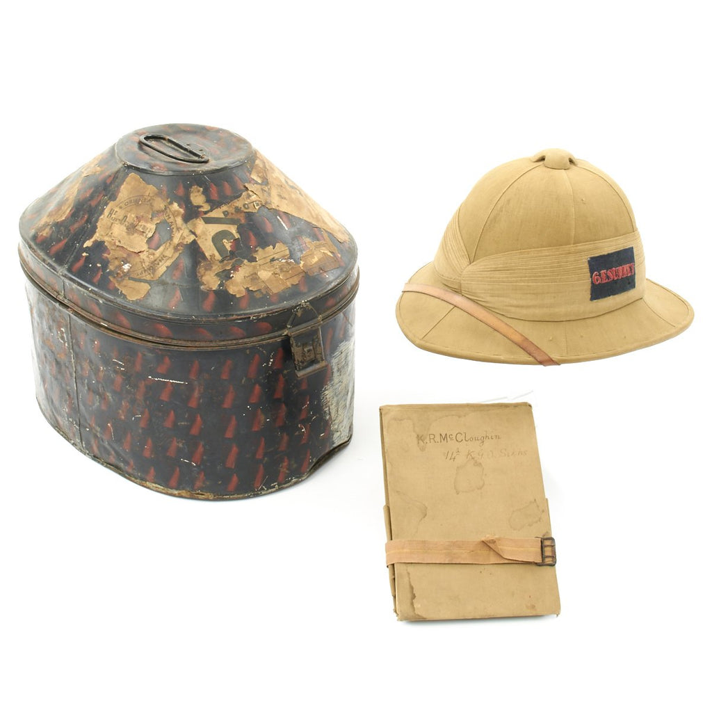 Original British WWI Sun Helmet of Brigadier-General Richard Edgar Sugden with Orders Notebook Original Items