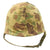 Original U.S. Late WWII M1 Schlueter Helmet with Hood Rubber Liner and 1953 Dated USMC Camo Cover Original Items