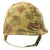 Original U.S. Late WWII M1 Schlueter Helmet with Hood Rubber Liner and 1953 Dated USMC Camo Cover Original Items