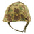 Original U.S. Late WWII M1 Schlueter Helmet with Hood Rubber Liner and 1953 Dated USMC Camo Cover Original Items