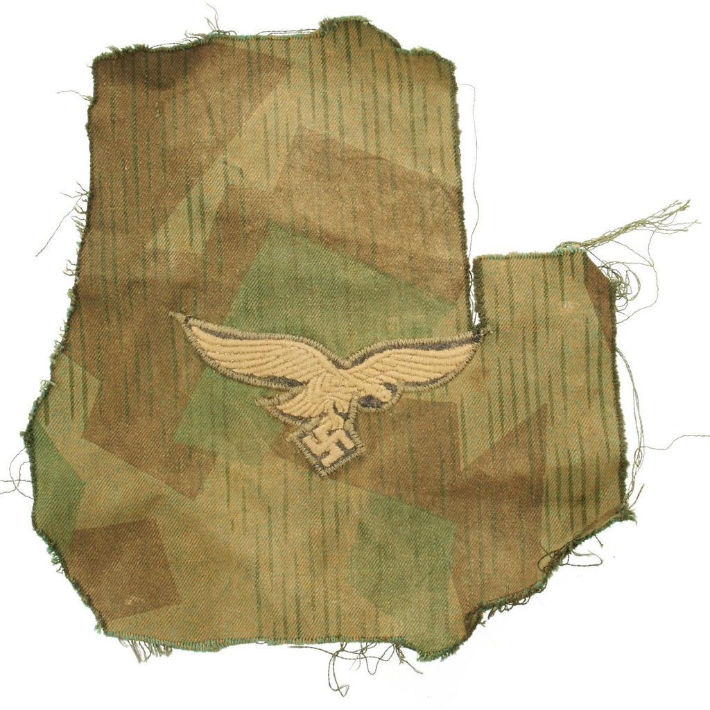 Original German WWII Model 42 3rd Pattern Splinter Tarn Camouflage Luftwaffe Eagle Insignia Cut Off Original Items