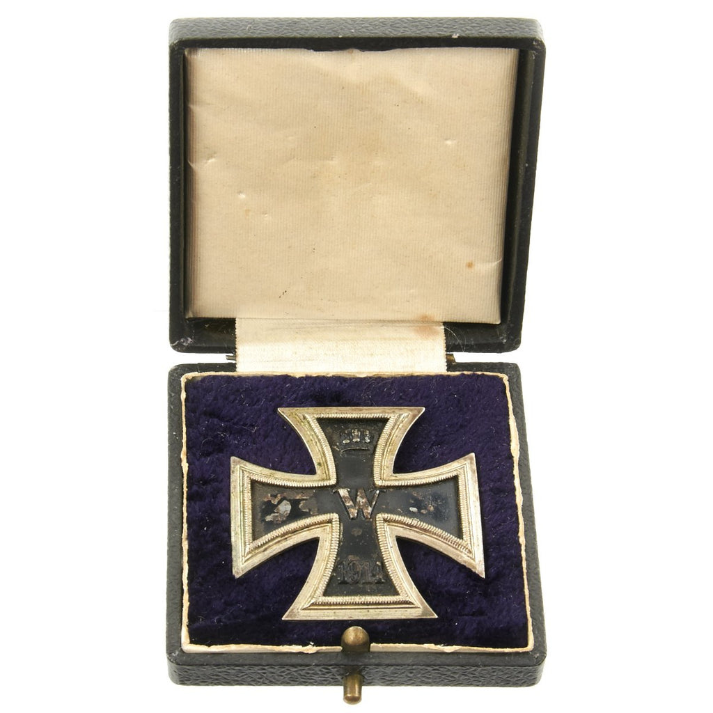 Original German WWI Prussian Vaulted Iron Cross First Class 1914 with Case Original Items