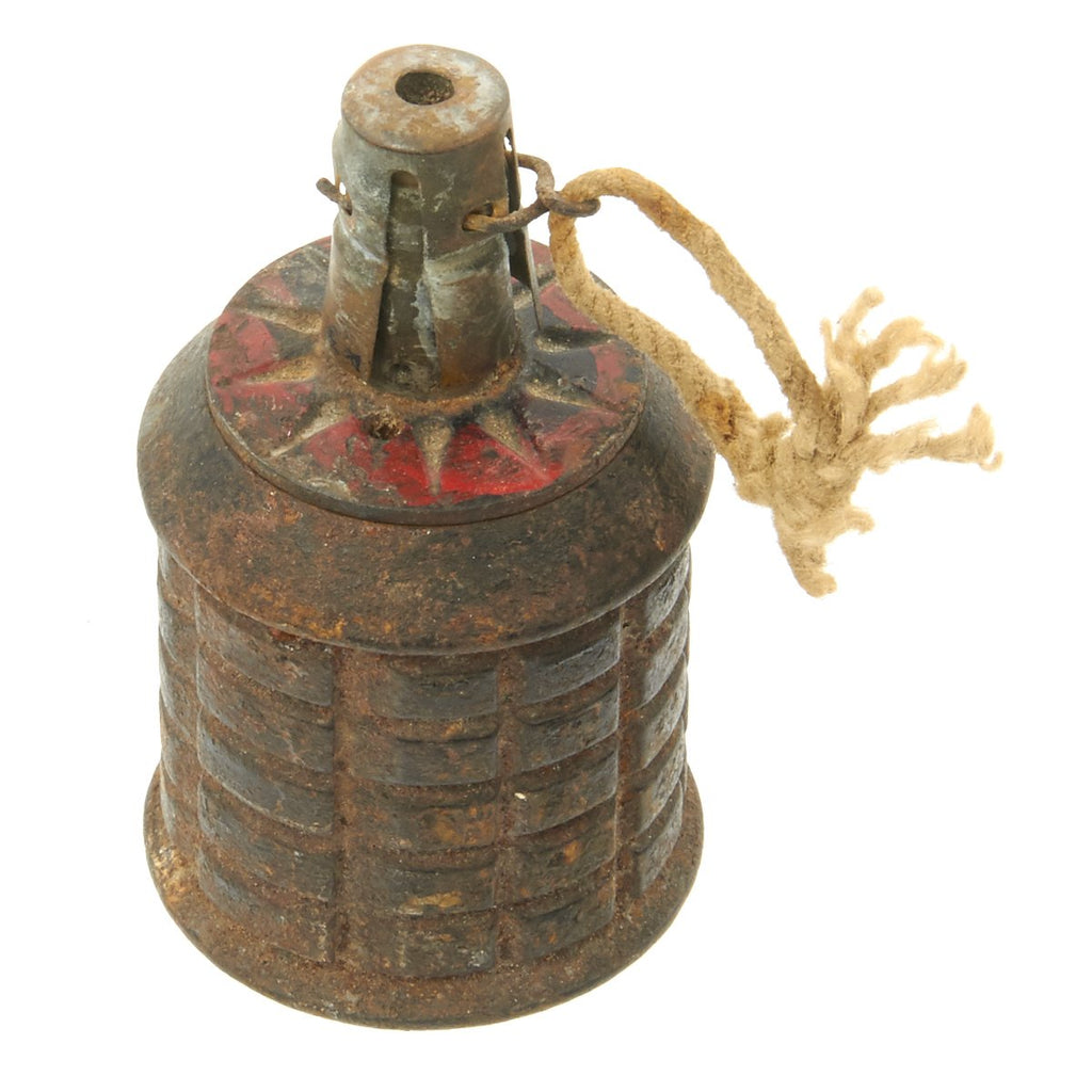 Original Japanese WWII Type 97 Inert Fragmentation Hand Grenade with Fuse Cap and Detonator Tube Original Items