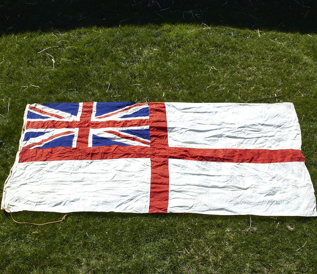 Original British WWII Royal Navy White Ensign Battle Flag 6' x 12' - Capital Ship Size Original Items