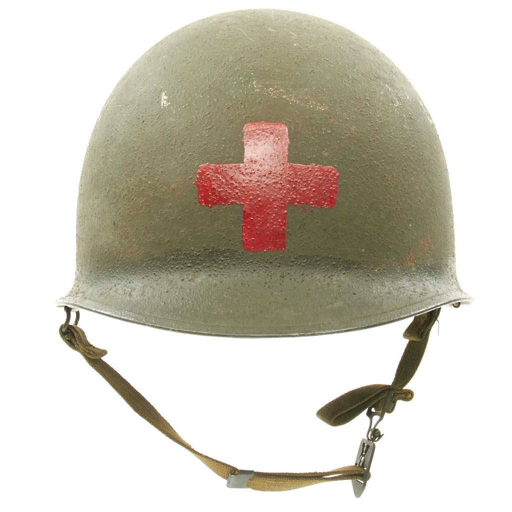 Original U.S. WWII Medic 1945 M1 McCord Front Seam Helmet with
