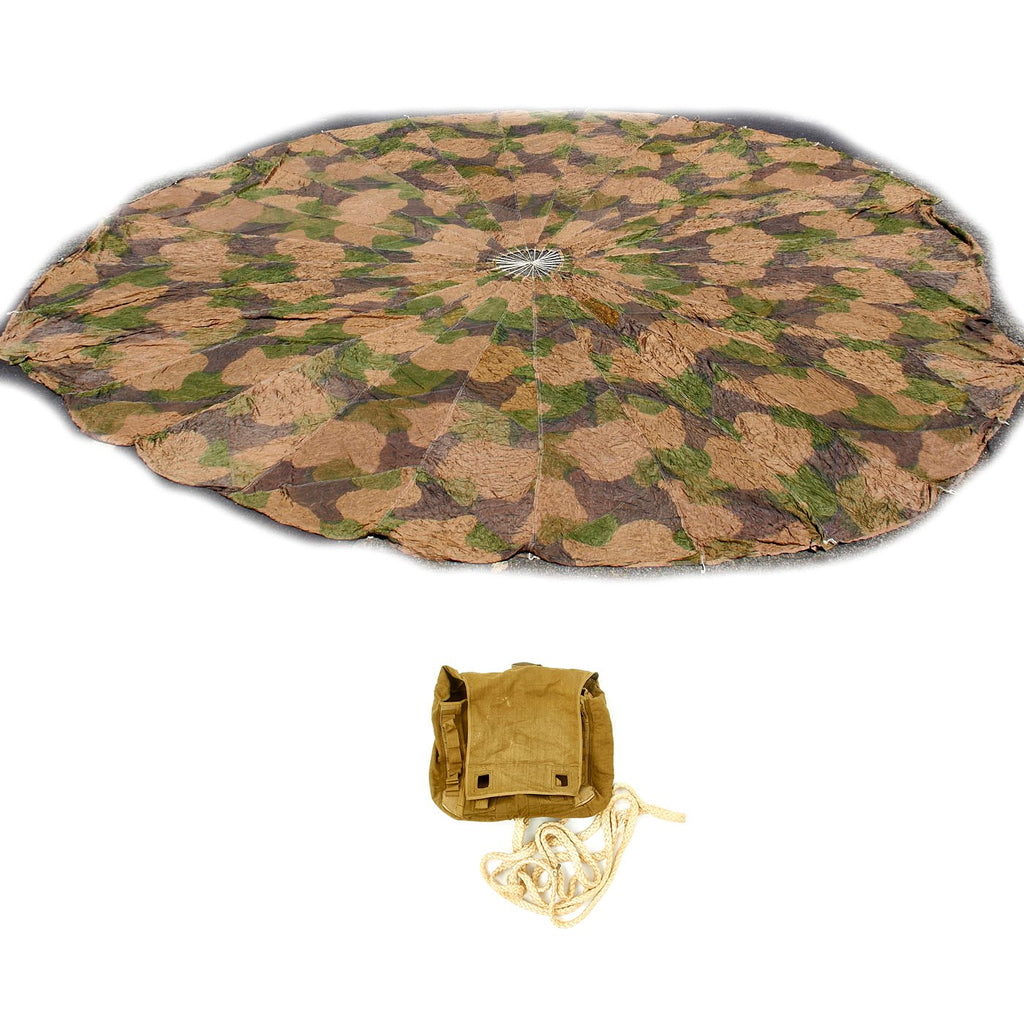 Original German WWII Luftwaffe Fallschirmjager RZ20 Camouflage Parachute - Paratrooper Original Items