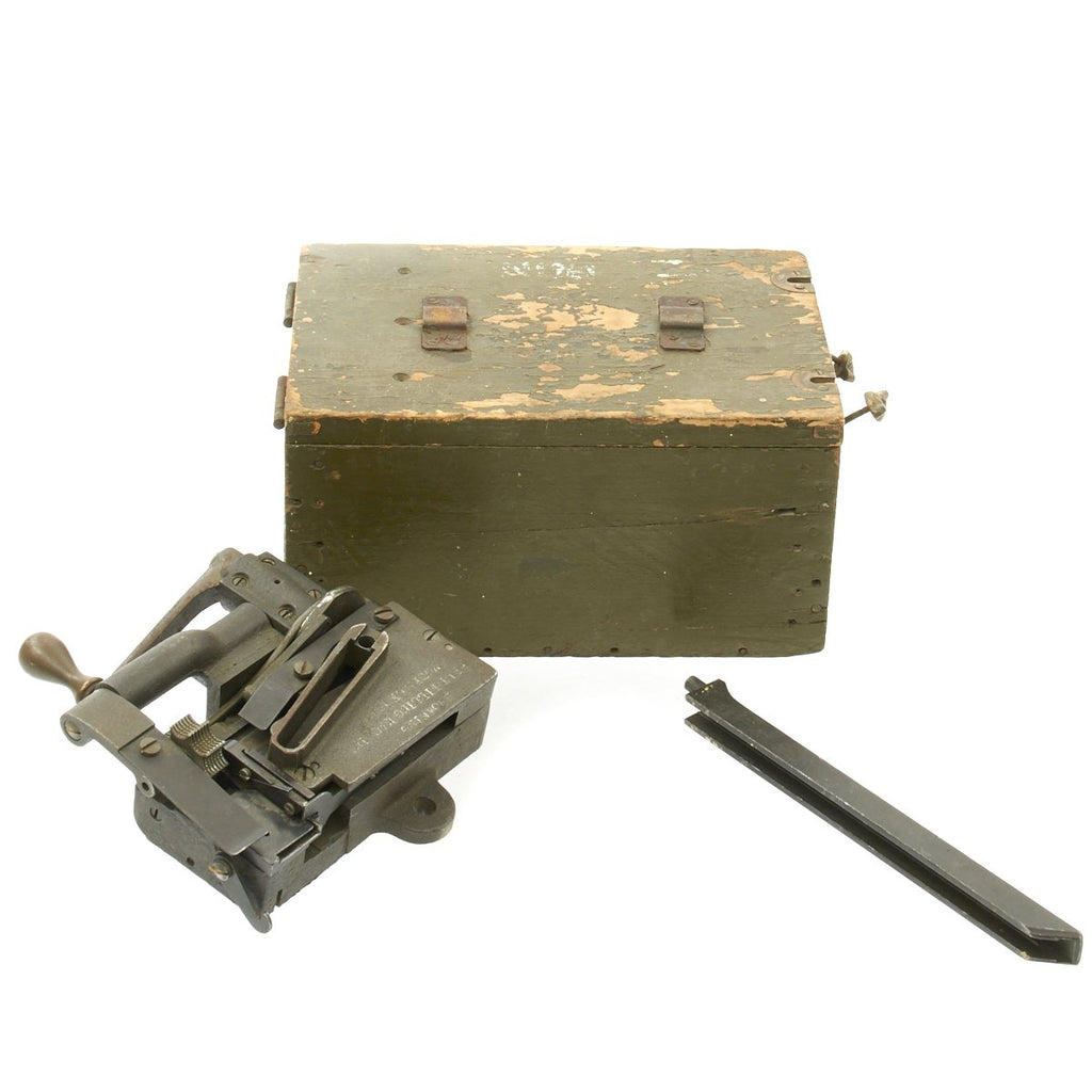 Original U.S. WWII Browning Model 1918 Belt Filling Machine Loader with Transit Chest Original Items