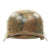 Original German WWII Camouflage Luftwaffe Double Decal M35 Helmet - Named to Fliegerhorst Kommandantur Original Items