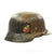 Original German WWII Camouflage Luftwaffe Double Decal M35 Helmet - Named to Fliegerhorst Kommandantur Original Items