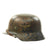 Original German WWII Camouflage Luftwaffe Double Decal M35 Helmet - Named to Fliegerhorst Kommandantur Original Items