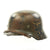 Original German WWII Camouflage Luftwaffe Double Decal M35 Helmet - Named to Fliegerhorst Kommandantur Original Items