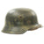 Original German WWII Army Heer M40 Single Decal Camouflage Helmet with Size 55 Liner - Marked NS64 Original Items