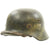 Original German WWII Army Heer M40 Single Decal Camouflage Helmet with Size 55 Liner - Marked NS64 Original Items