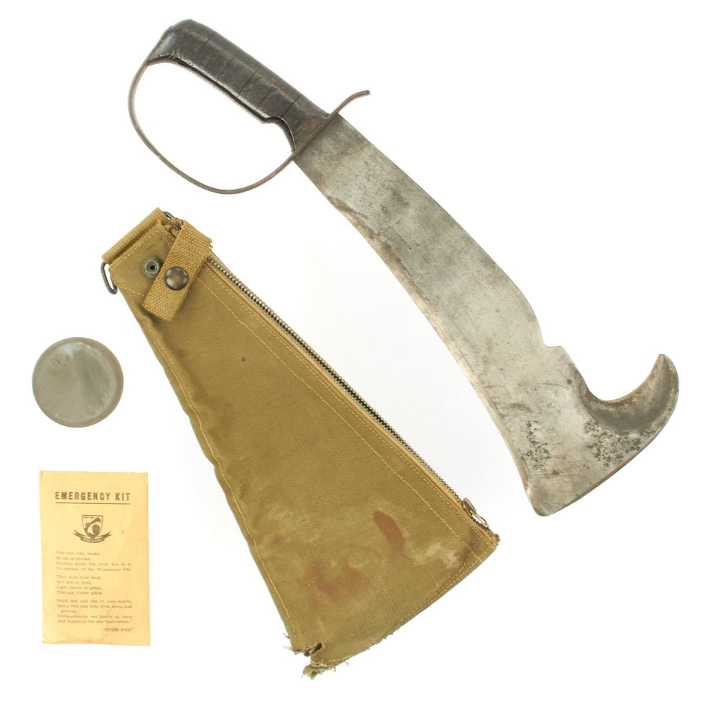 Original U.S. WWII LC-14-B Woodman's Pal Survival Axe Set by Victor Tool with Emergency Kit and Whetstone Original Items