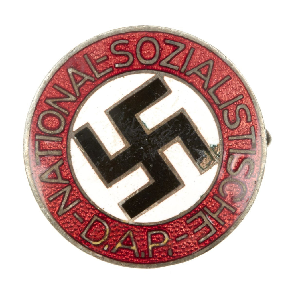 Original German NSDAP Party Enamel Membership Badge Pin by maker Karl Wurster - RZM M1/34 Original Items