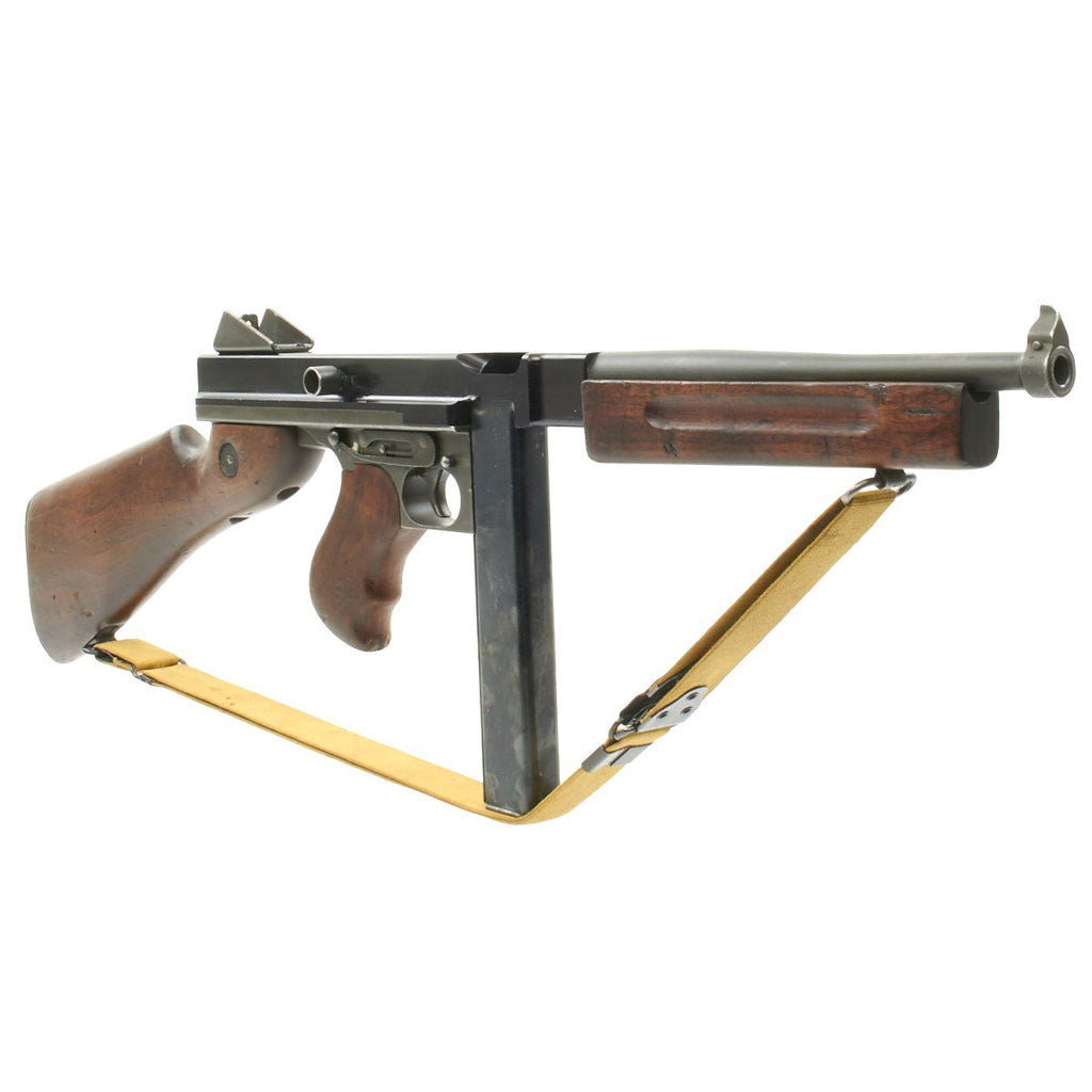 Original U.S. WWII Thompson M1A1 Display Submachine Gun with Sling - Serial 78420 Original Items