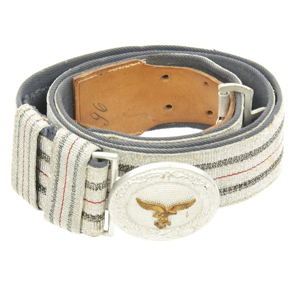 Original German WWII Luftwaffe Officer's Dress Brocade Belt with Aluminum Buckle Original Items