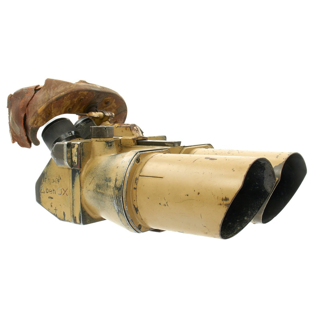 German WWII Flak D.F. 10 x 80 Binocular Optics by Ernst Leitz GmbH in Afrikorps Tan Original Items