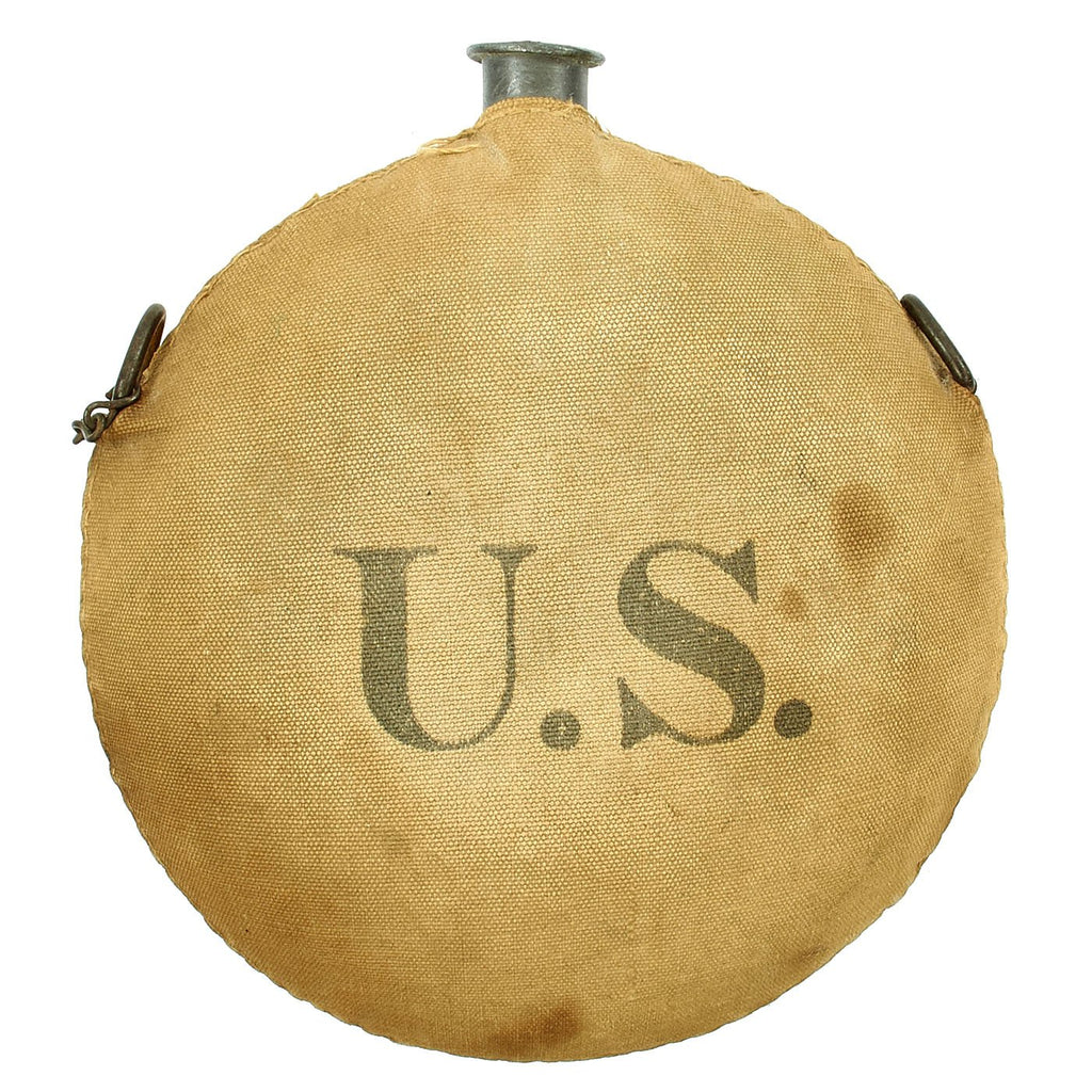 Original U.S. Civil War M-1858 Smooth Side Canteen by J.C. Johnson & Co. Converted to M1878 - 1865 Dated Original Items