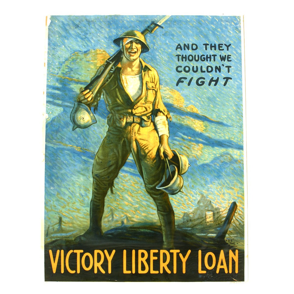 Original U.S. WWI Propaganda Poster - And They Thought We Couldn't Fight - Victoy Liberty Loan Original Items