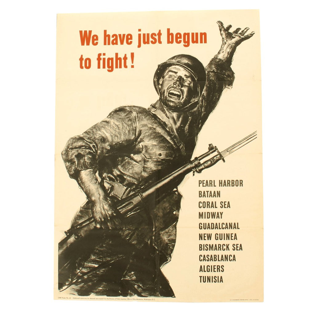 Original U.S. WWII Propaganda Poster - We Have Just Begun to Fight! by Norman Rockwell Original Items