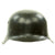 Original German WWII M42 Wehrmacht No Decal KIA Shot Through Helmet Shell with Liner Band - ckl64 Original Items