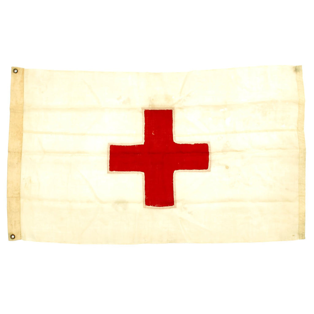 Original U.S. WWI / WWII Red Cross Medic Cloth Flag - 50" x 30" Original Items