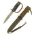 Original WWII GI Theater Made Fighting Knife with Bronze Knuckle Duster in M8 Scabbard Original Items