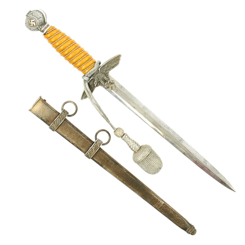 Original WWII German 2nd Model Luftwaffe Dagger by Weyersberg Kirschbaum & Cie with Portepee Original Items