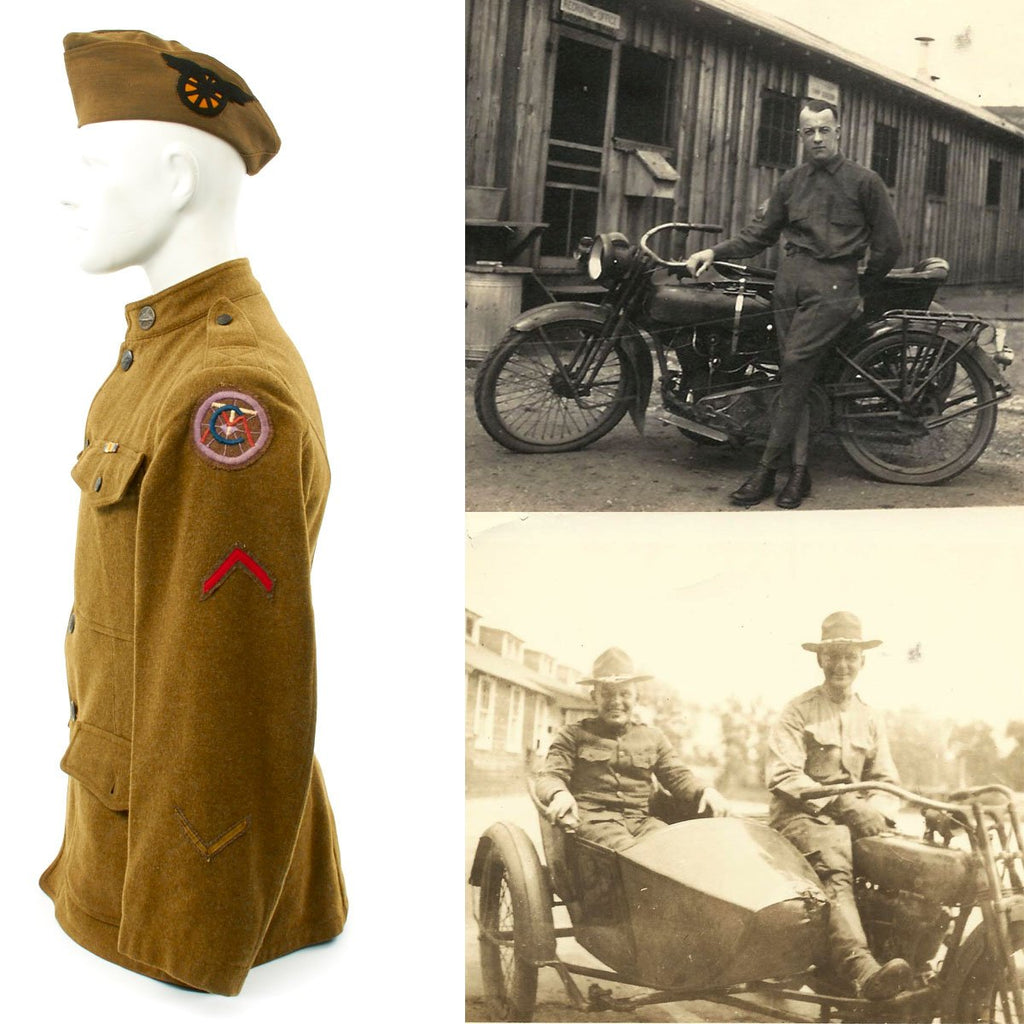 Original U.S. WWI Named Motor Transport Corps Motorcycle Uniform Grouping with Photos Original Items