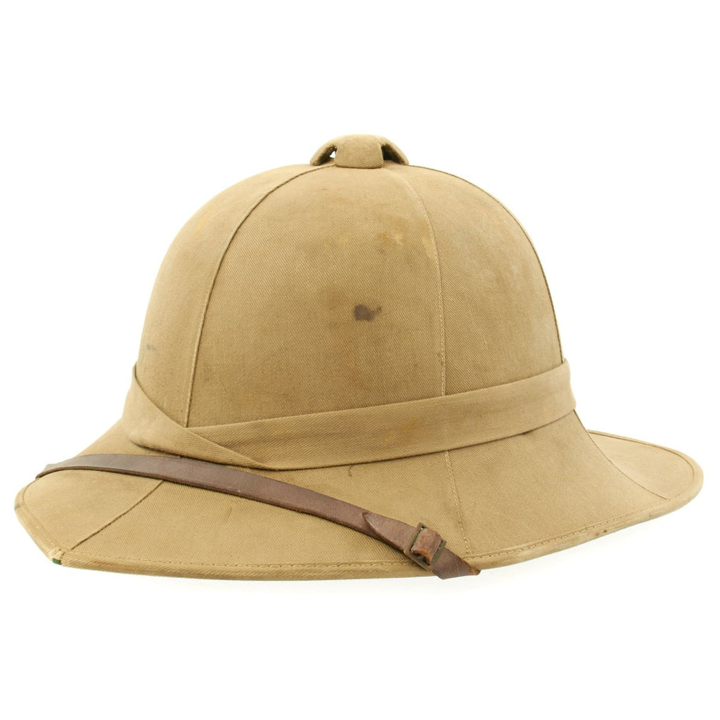 Original British WWII Wolseley Pattern Pith Sun Helmet - Dated 1942 Original Items