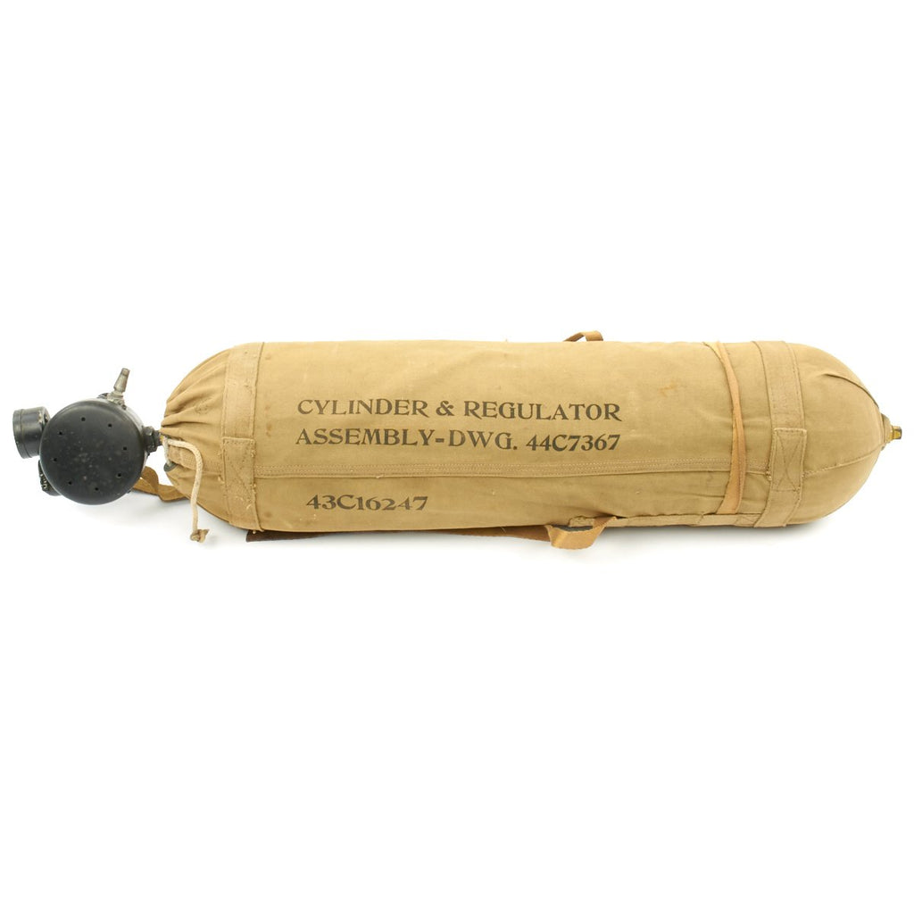 Original U.S. WWII Army Air Force D-2 Breathing Oxygen Bottle With Carry Bag Original Items