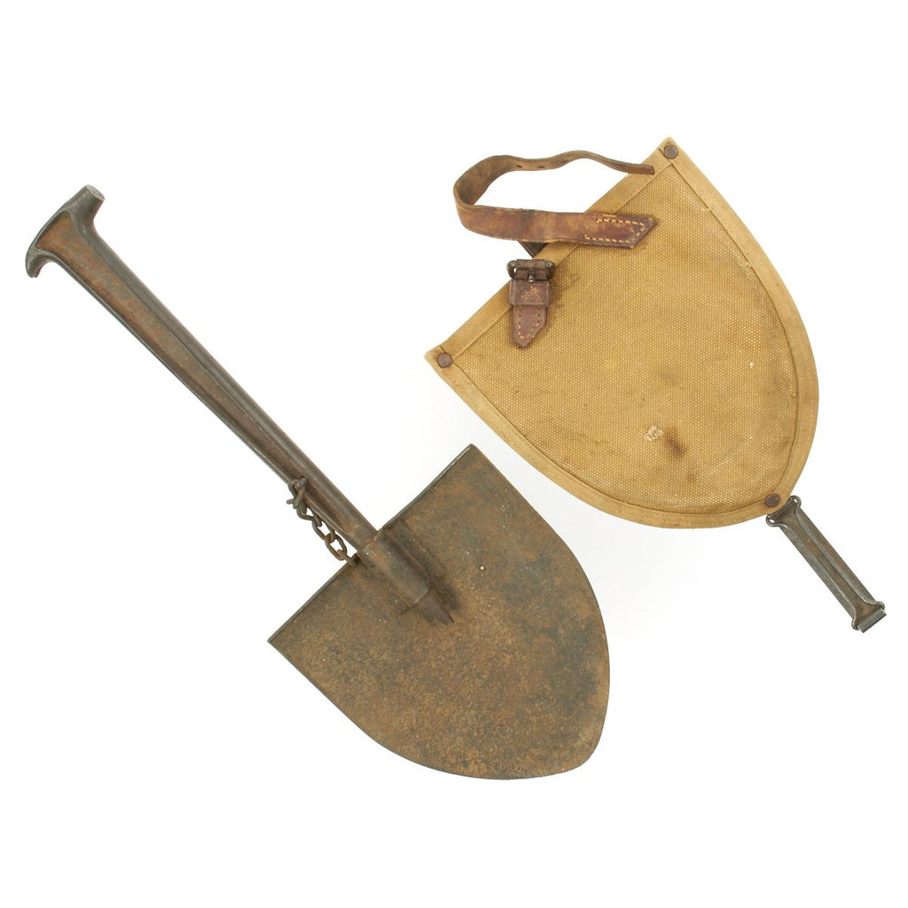 Original U.S. WWI M1912 Experimental Entrenching Shovel with Picket Pin and Carrier Original Items