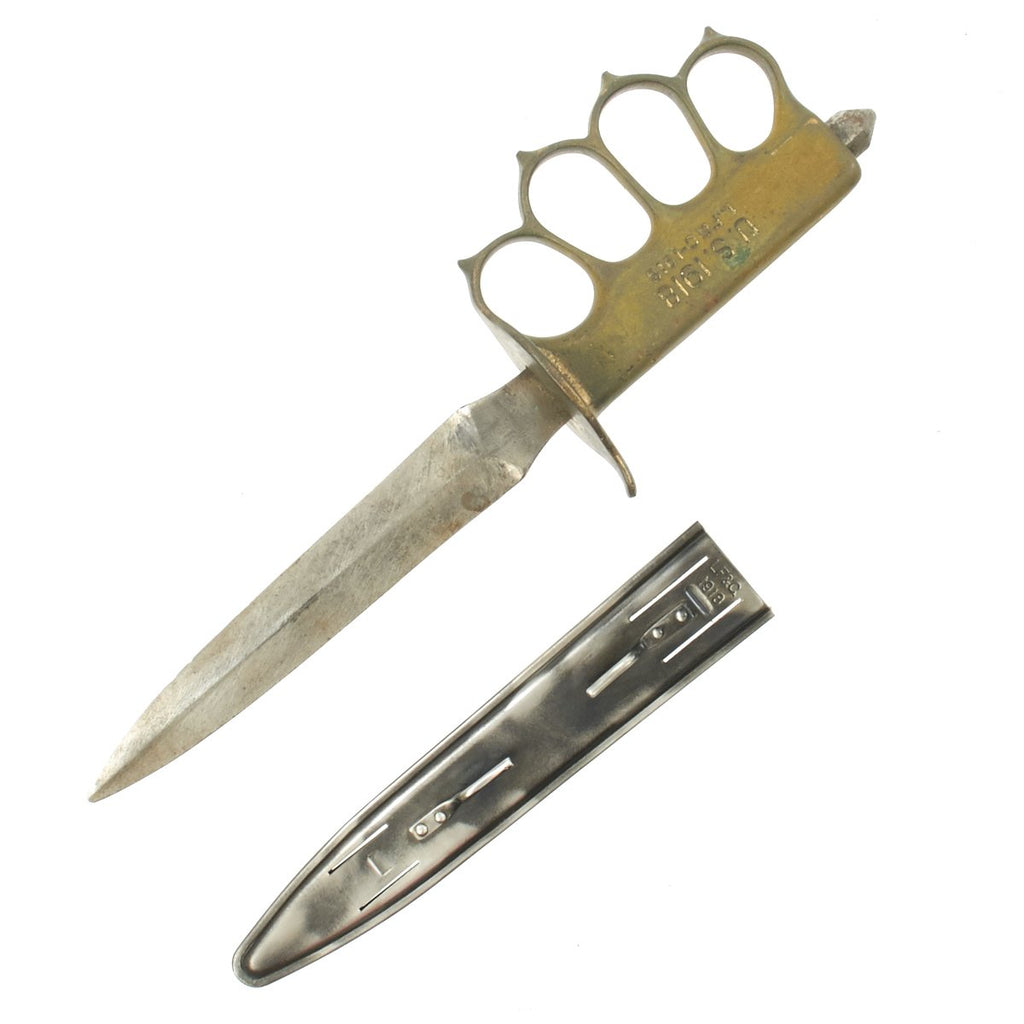 Original U.S. WWI Model 1918 Mark I Trench Knife by L. F. & C. with Steel Scabbard Original Items