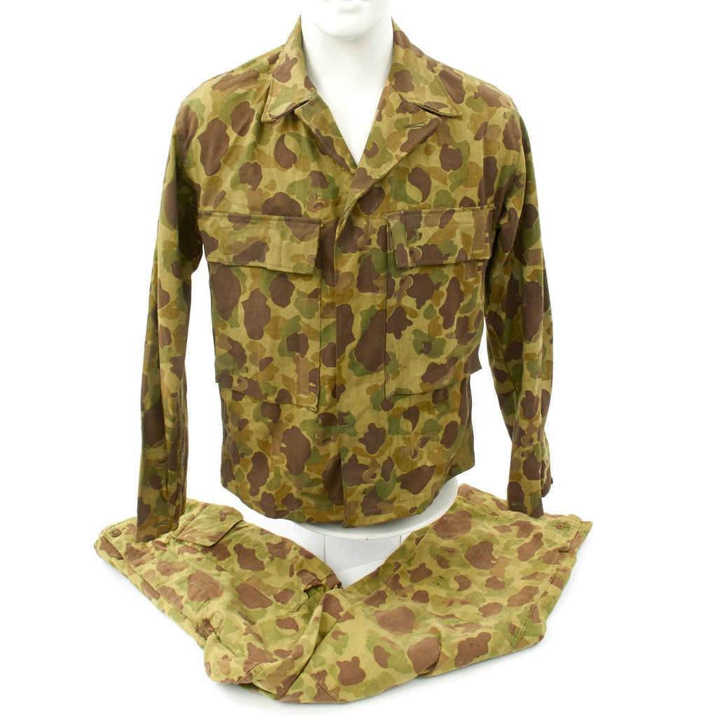 Original U.S. WWII Herringbone Twill Camouflage Jacket and Pants Original Items