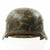 Original German WWII Tropical Camouflage Luftwaffe Double Decal M35 Helmet - Stamped Q64 Original Items