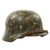 Original German WWII Tropical Camouflage Luftwaffe Double Decal M35 Helmet - Stamped Q64 Original Items