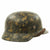 Original German WWII Tropical Camouflage Luftwaffe Double Decal M35 Helmet - Stamped Q64 Original Items