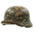 Original German WWII Tropical Camouflage Luftwaffe Double Decal M35 Helmet - Stamped Q64 Original Items