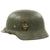 Original German WWII M35 Double Decal Police Combat Helmet - Stamped ET66 Original Items