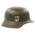 Original German WWII M42 SS Single Decal Helmet with Bring Back Certificate - Size 64 Original Items