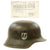 Original German WWII M42 SS Single Decal Helmet with Bring Back Certificate - Size 64 Original Items