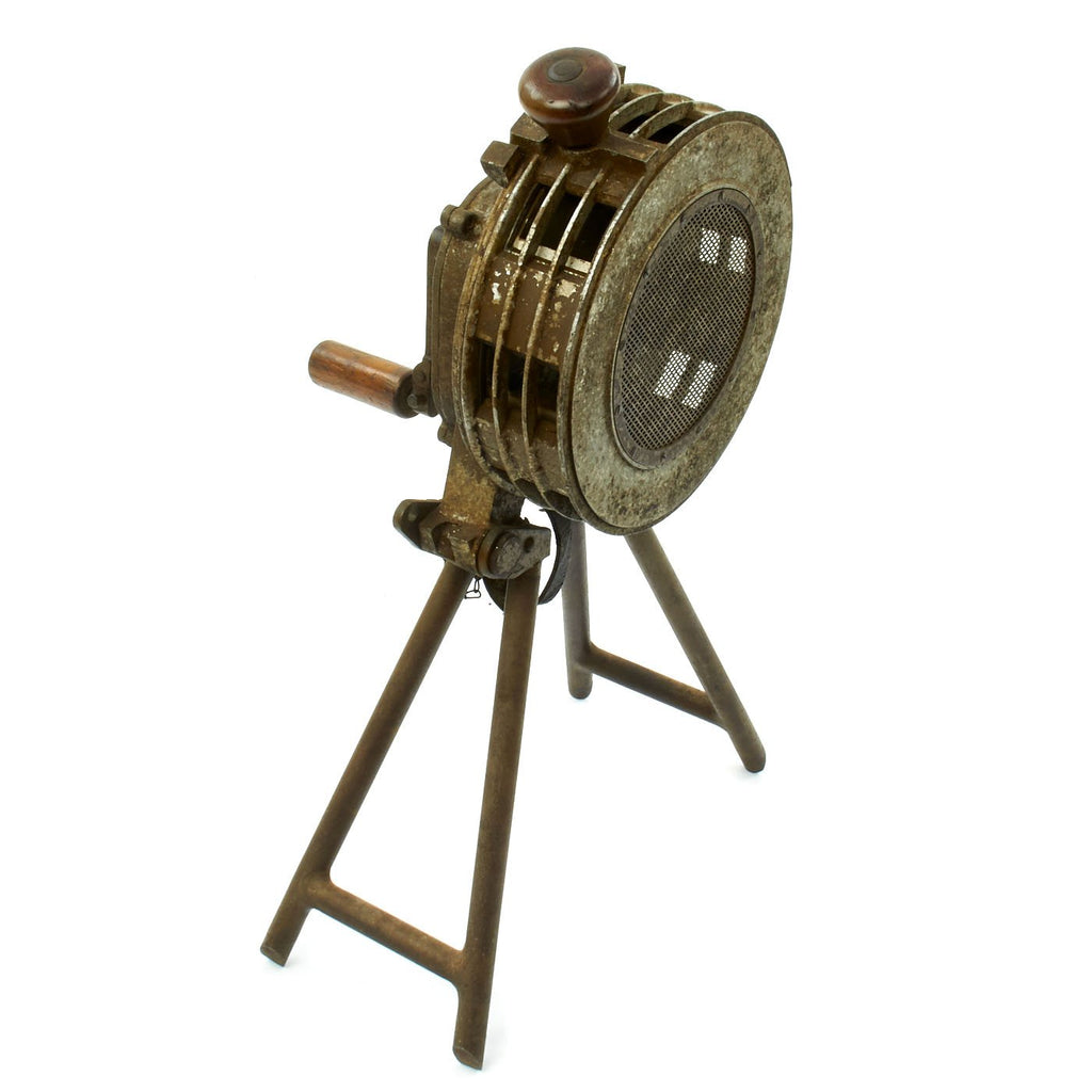Original Imperial Japanese WWII Hand Cranked 1944 dated Air Raid Siren with Folding Legs - Fully Functional Original Items