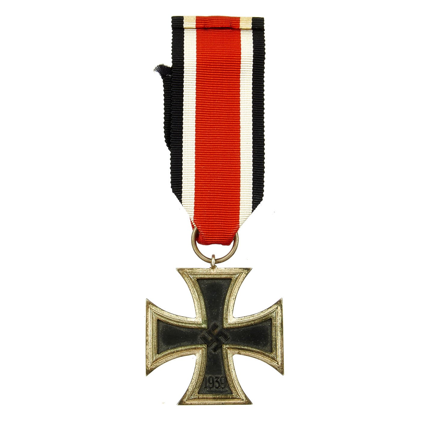 1939～45’s ドイツ陸軍 ジャーマン・クロス　レア・アルミ仕様　大きめ Original German Early WWII Iron Cross 2nd Class 1939 with Ribbon