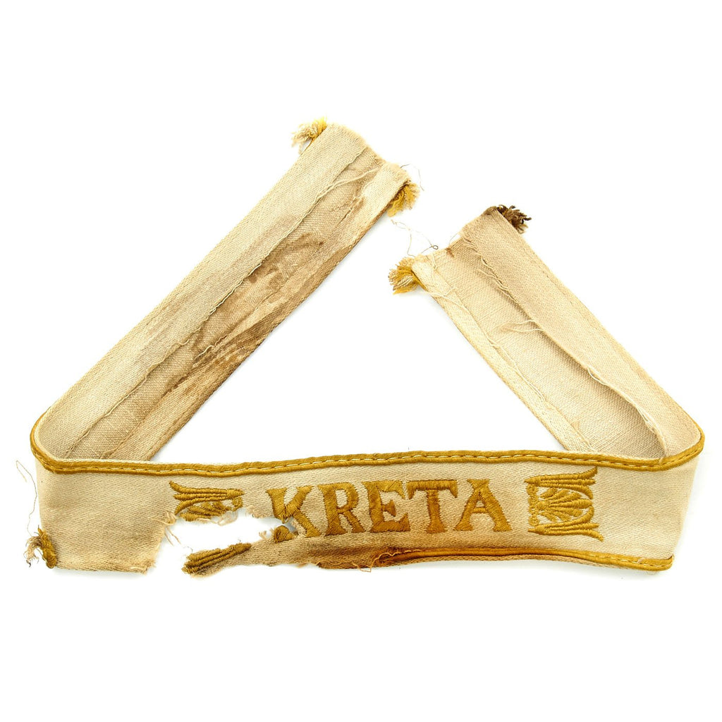 Original German WWII Kreta Campaign Cufftitle - Uniform Cut Off Original Items