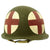 Original WWII U.S. Medic Schlueter Front Seam Fixed Bale M1 Helmet with Firestone Liner Original Items